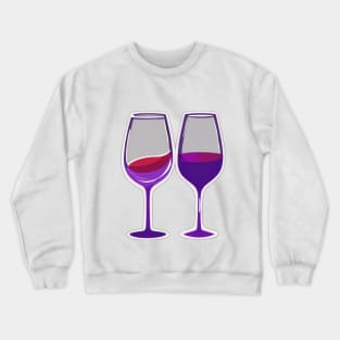 Toasting Wine Glasses - Stylized Cheers Illustration No. 657 Crewneck Sweatshirt